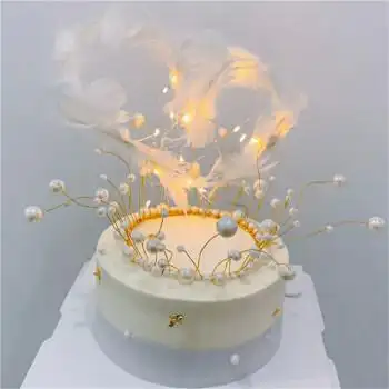 ins抖音同款网红水晶小仙女孩少女心女神公主新款珍珠皇冠生日蛋糕