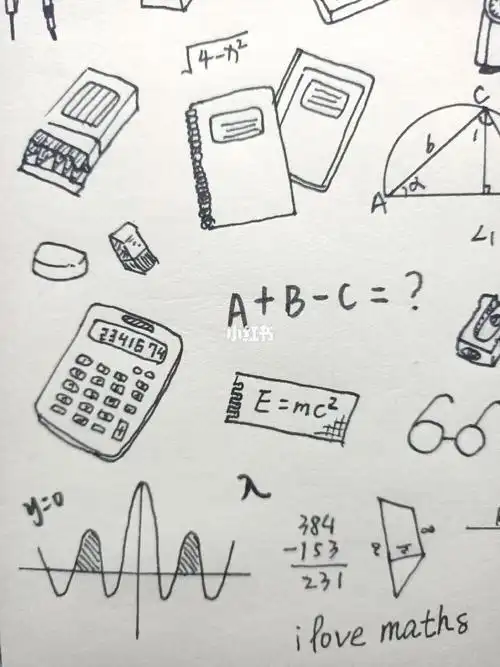 简笔画式数学教案封面模板 简笔画图片大全-普车都