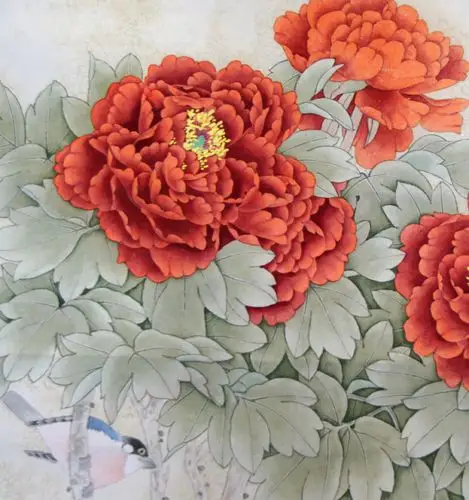 吕杰《 吉祥如意》工笔花鸟