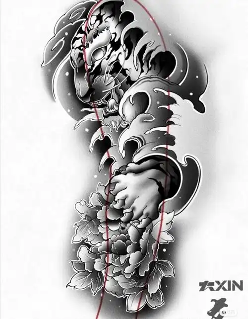 花臂纹身手稿一张