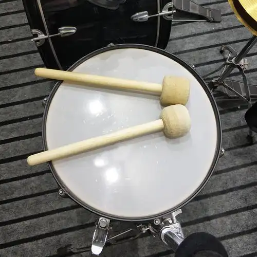 羊毛毡头木质管大军鼓鼓锤一对装大鼓槌打击乐器配件批发