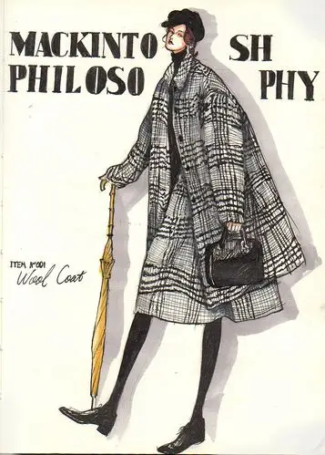 日本时尚杂志模特穿搭手绘(2)