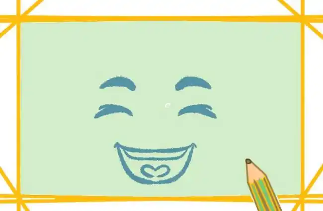 微笑表情简笔画4张笑脸表情包简笔画可爱简单笑脸简笔画图片样稿集合