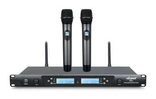 micgood咪歌uhf ktv抗摔无线一拖二话筒900k/v05