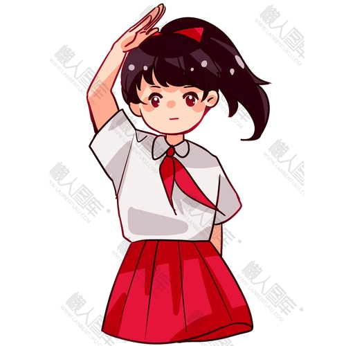 少先队员敬礼插画