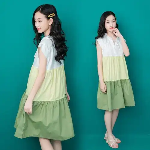 中大长裙夏装儿童女孩儿女孩童装女童童女15岁连衣裙