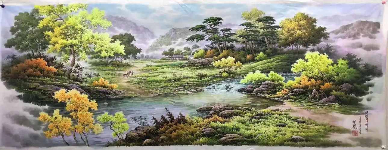 中国画……重彩山水画(横幅二),有一幅你喜欢的吗?
