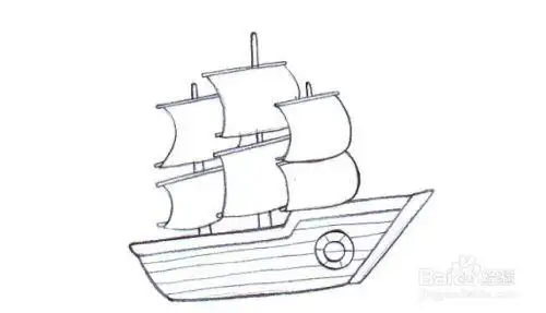 如何画一艘传统的帆船