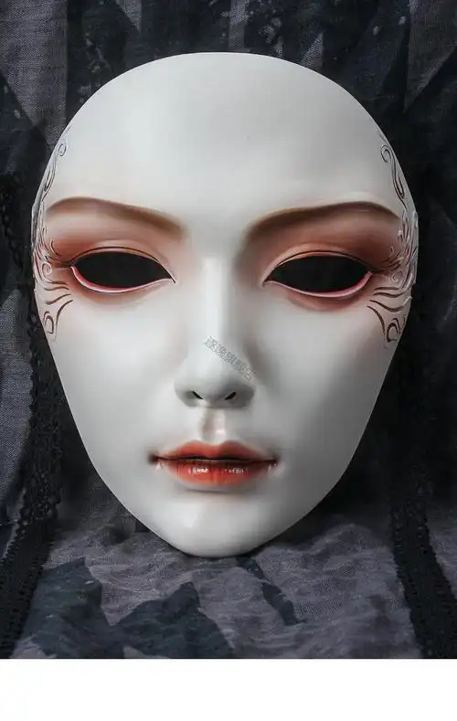 抖音网红面具古风汉服配饰女生舞会装扮手绘面具手绘汉服脸面具男生