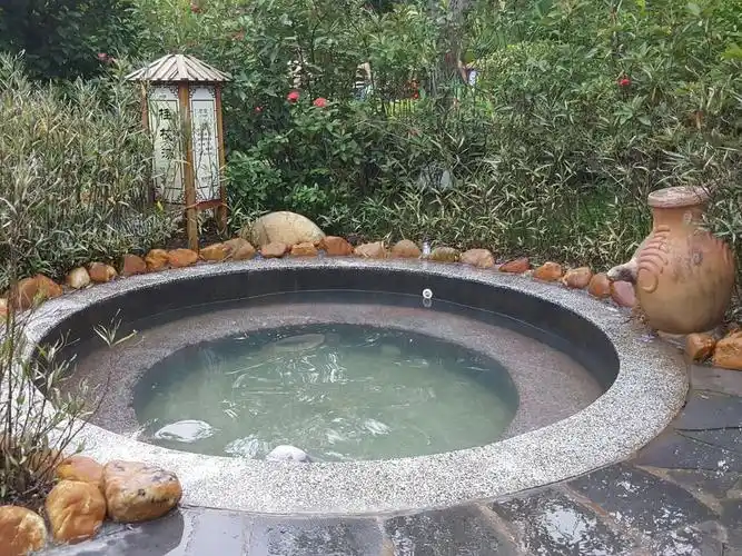 周边环山空气很好,有很多不同的温泉池,也有儿童泳池和成人泳池,在