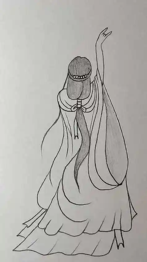 笔画手拿花的女子背影王者荣耀q版蔡文姬简笔画古代女人生孩子简笔画