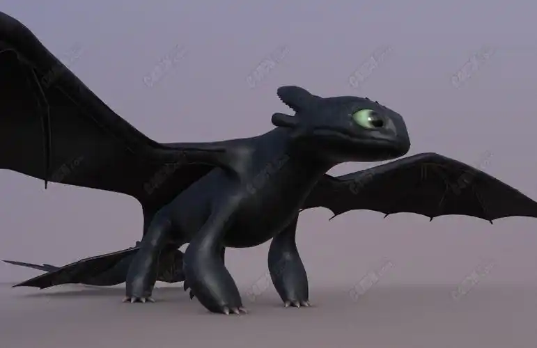 c4d驯龙高手夜煞龙模型