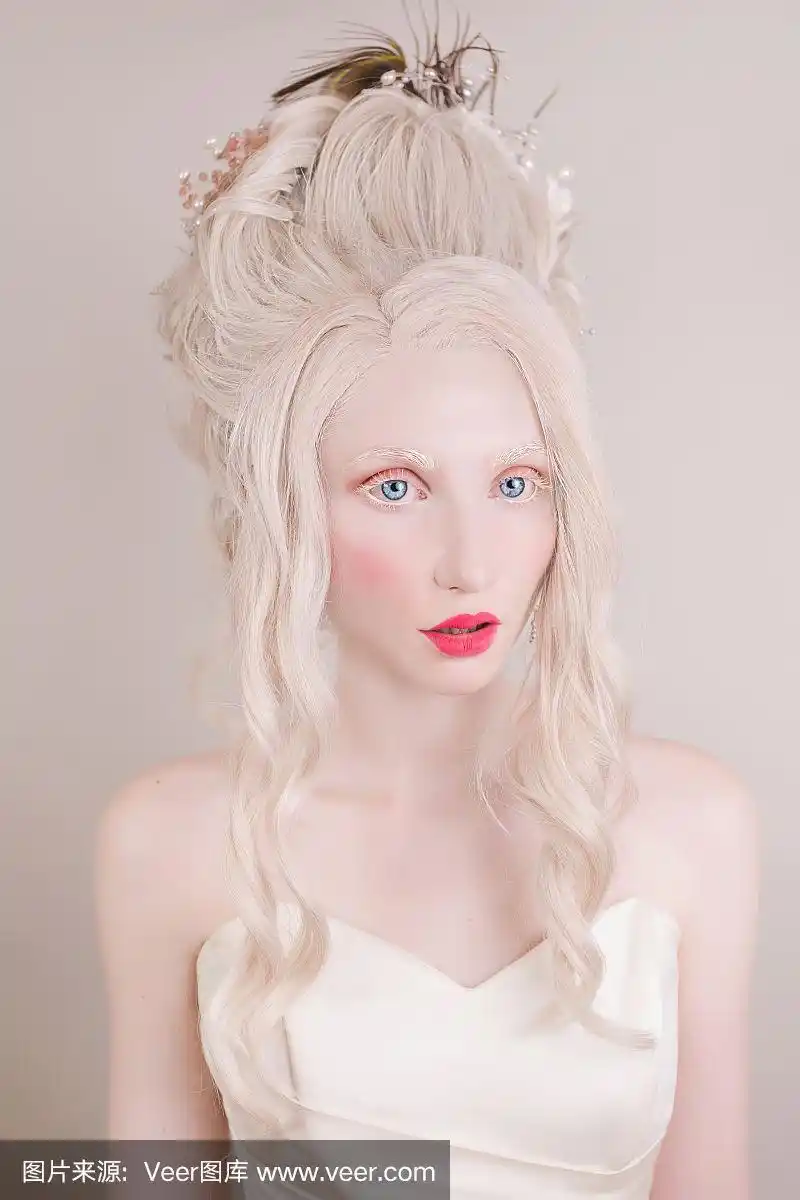 洛可可风格,金色头发,女人,蓝色,发型