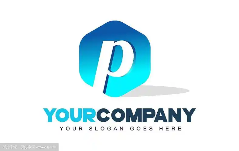标志p字母六边形现代设计