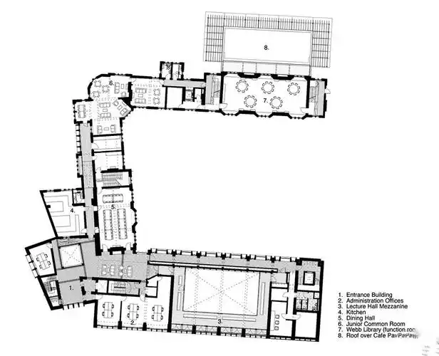 英国剑桥大学耶稣学院平面图