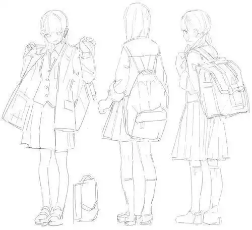 怎么画jk设计图校服怎么画_校服简笔画画法步骤教程jk制服简笔画q版