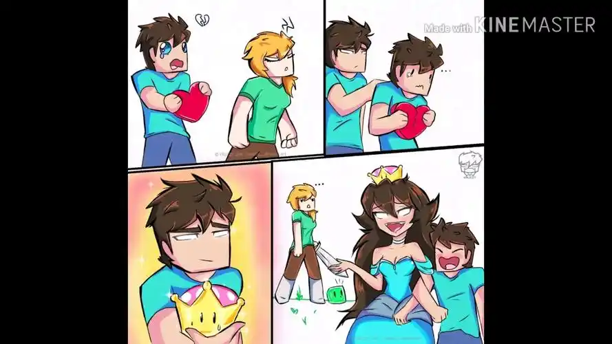 史蒂夫和herobrine同人图