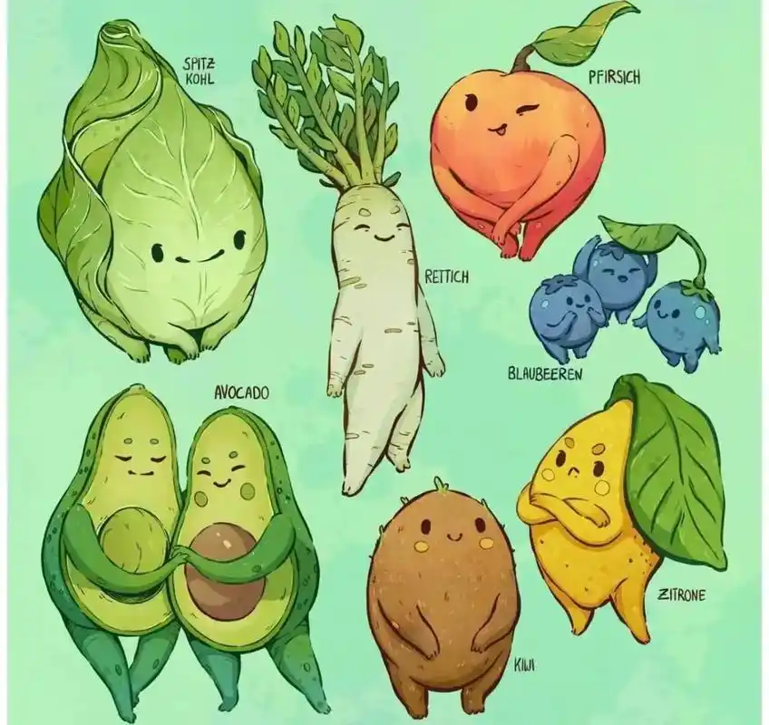 插画灵感 超可爱的拟人水果 #画画 #插画 #手绘 #抖音图 - 抖音