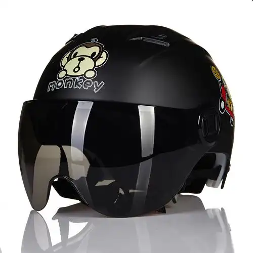 电动摩托车头盔男 防紫外线半盔 半覆式卡通可爱轻便式夏盔女防雨