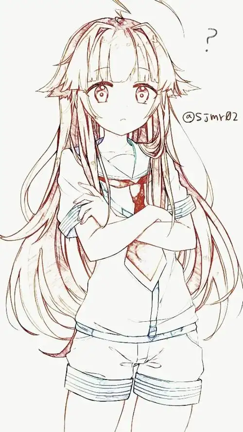 绘动漫简笔画线稿黑白配动漫唯美壁纸插画头像可爱唯美二次元美图可爱