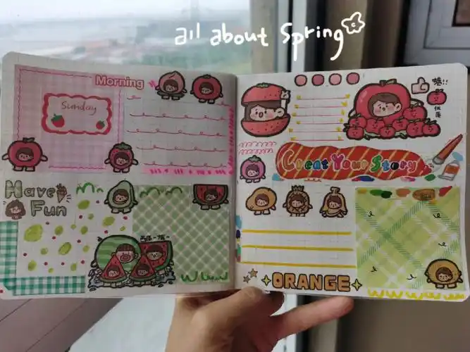 木子李水果主题手帐排版