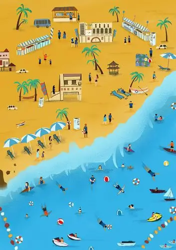 夏日海滩|插画|商业插画|沙子的前半生 - 原创作品 - 站酷 (zcool)