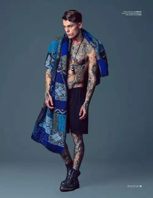 被迫放弃足球事业后stephenjames靠纹身成为模特界宠儿