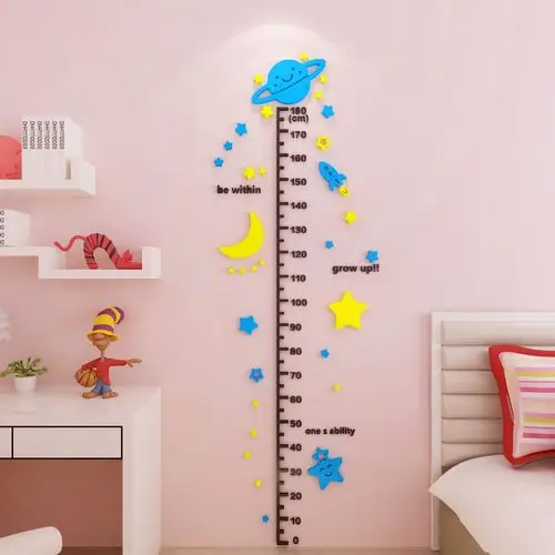 身高星空亚克力3d立体墙贴宝宝量身高墙贴纸墙贴