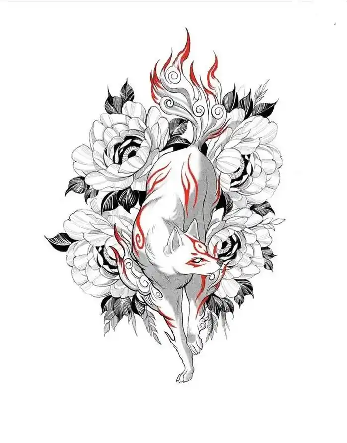 没有目标的人永远为有目标的人努力#创作灵感 #九尾狐纹身图案 - 抖音