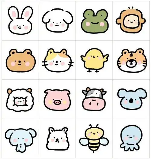 一大堆可可爱爱的简笔画手帐小素材!图源:面团爱画画