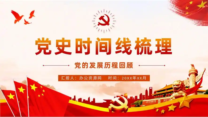 党史时间线梳理党的光辉发展历程回顾各个时期历史意义学习ppt模板