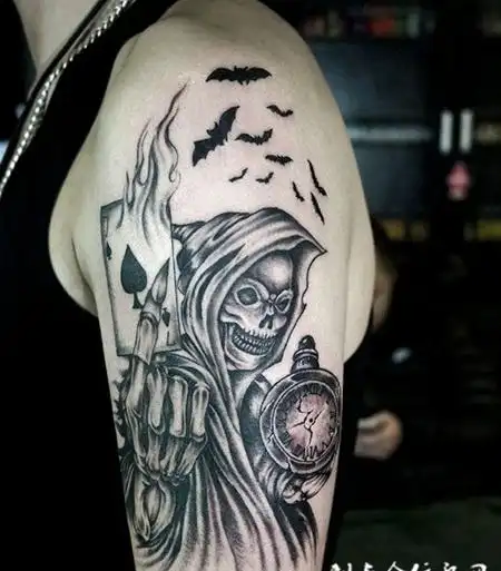 死神来了,手臂死神纹身图案