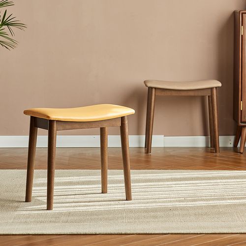 小凳子家用曲面马鞍凳实木现代简约软包凳子家用卧室化妆凳梳妆凳