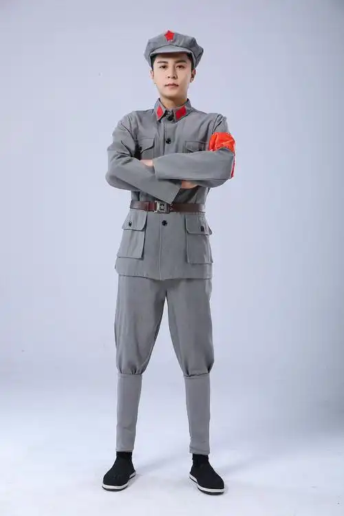 成人棉麻红军服儿童八路军新四军影视剧服装小红军抗战服舞台装