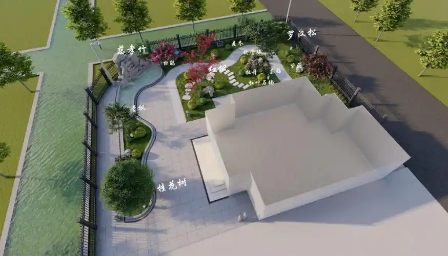 庭院设计景观效果图接su建模渲染建模