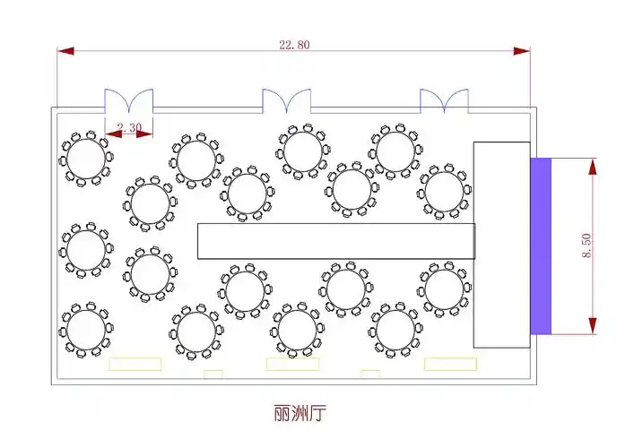 宴会厅台型图