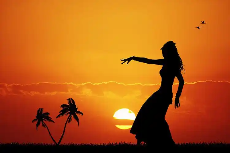夏威夷,女人,跳舞,日落_高清图片_全景视觉