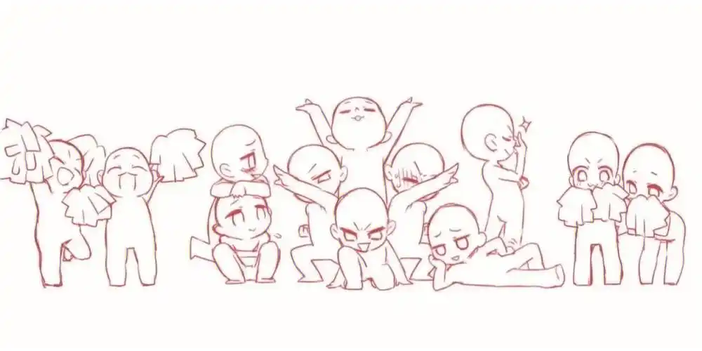 绘画素材q版和姐妹闺蜜好朋友互动框模板