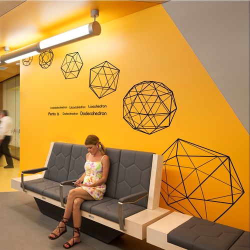 三维空间几何图案墙贴创意公司办公室背景图装饰防水自粘贴纸贴画