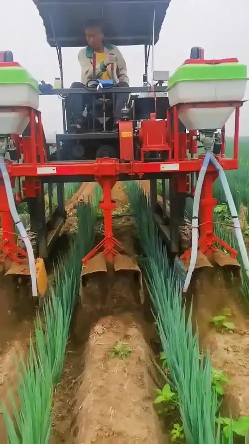 大型履带中耕培土机,大葱种植机械化 大葱培土机 2022年新农人计划 抖