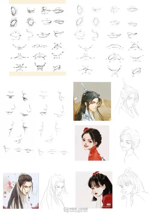 古风插画嘴巴的基本画法