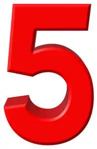 数字 5,五,孤立在白色的背景下,3d 渲染照片