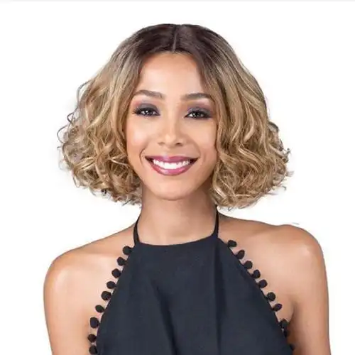 欧美假发女舞会 短发 卷发 高温丝 渐变发型假头套