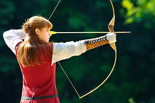 目标,弓箭手,美女,中世纪,服装,弓