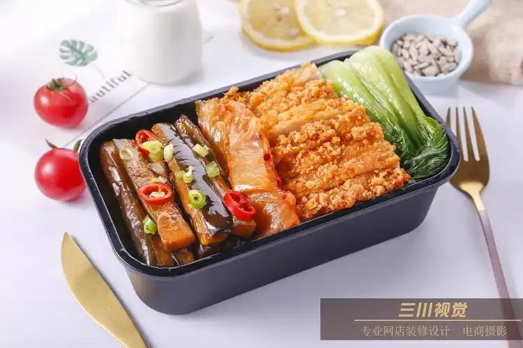 美团外卖盒饭拍摄