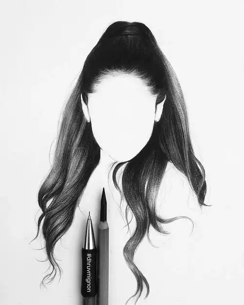 发型素描画欣赏