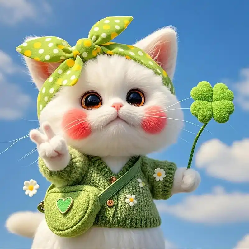 这是一只幸运的猫咪🍀