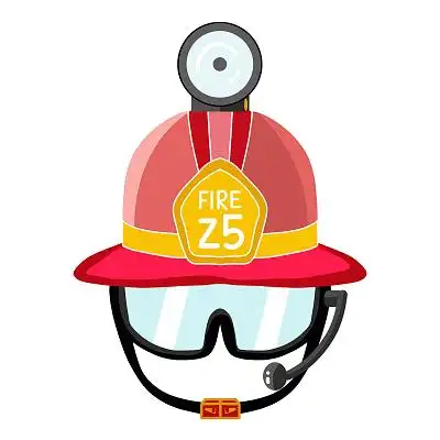 手绘插画简约消防安全帽红黄色调素材元素可编辑高清消防素材安全帽