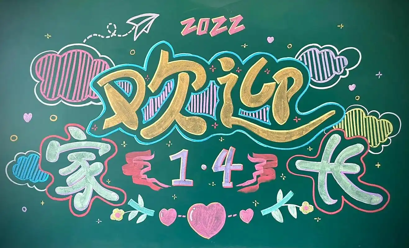 家长会板报来啦.#黑板画 #粉笔画 #黑板报可以有多绝 - 抖音