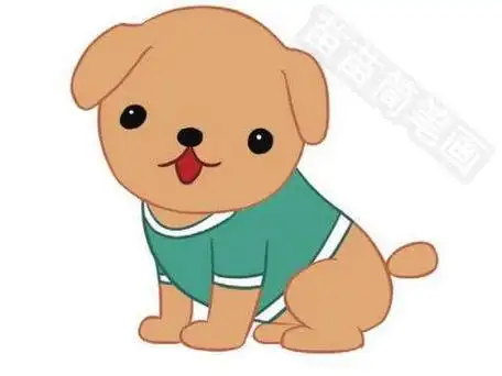 狗简笔画主题画颜色